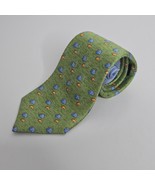 Tommy Hilfiger 100% Silk Tie Green &amp; Blue Italian Necktie Fish Nautical ... - $14.99