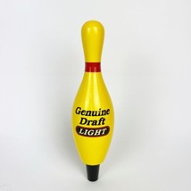 Vintage Miller Genuine Draft Light MGD Bowling Pin Wood Beer Tap Handle Yellow - £48.10 GBP