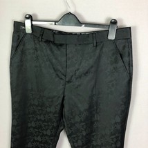 Ted Baker Black Slim Fit Floral Jaquard Wool Trouser Pants Size 36R - £51.06 GBP