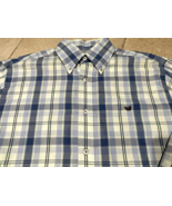 Southern Marsh Shirt Mens Medium Blue Plaid Button Up Long Sleeve Cotton - $40.20 CAD