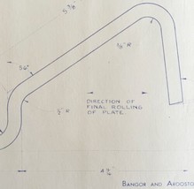 1971 Railroad Bangor Aroostook Flange Rail Support Blueprint H41a DWDD13 - £66.36 GBP