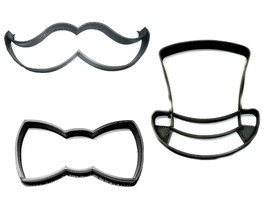 Dapper Dad Chic Fashionable Stylish Father Set Of 3 Cookie Cutters USA PR1358 - £4.78 GBP