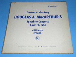 Douglas A. Macarthur&#39;s Speech To Congress 1951 Record Album Vinyl LP Col... - £39.30 GBP