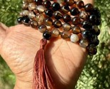 8 mm Rnd 108+1 Beads Original BANDED AGATE, AKIK Jaap Rosary Japa Mala E... - £23.48 GBP