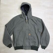 Carhartt Duck Canvas Quilt Lined Hooded Jacket Men's Size Large J280 MOS... - $197.99