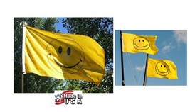 Usa Made 3x5 Happy Face Smile Heavy Duty Indoor/outdoor Super Poly Flag Banner - £11.00 GBP