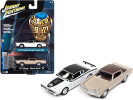 1971 Dodge Charger Super Bee White and 1971 Chevrolet Monte Carlo SS Sandalwood  - £23.92 GBP