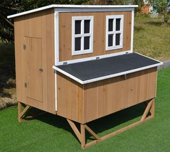 New Large Wood Chicken Coop Backyard Hen House 4-8 Chickens w 4 Nesting Box - €386,94 EUR