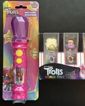 Trolls Band Together Sing Along Music Microphone Lights Up + 6 Pack Troll Rings - £17.53 GBP