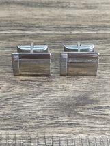 Vintage Silver Tone Square Cuff links Estate Jewelry Find KG JD - $183.68 MXN