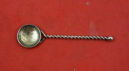 Dutch .833 Silver Salt Spoon Master Coin In Bowl Twisted Handle 2 7/8&quot; Vintage - £54.94 GBP