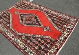 4&#39;5 x 6&#39;8 Geometric Vintage S Antique Oriental Hand Knotted Wool Area Rug 4 x 7 - £436.64 GBP
