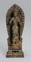Antique Indonesian Style Standing Bronze Javanese Teaching Buddha - 14cm/6&quot; - £487.64 GBP
