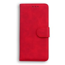 Anymob Samsung Case Red Fashion Magnetic Flip Solid Color card Slot wallet Back  - $28.90