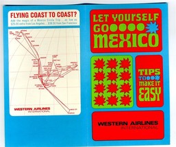 Western Airlines General Information Peso Dollar Conversion Chart Route Map - $24.72