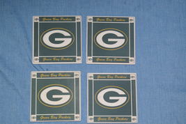 NFL Green Bay Packers Coasters Set of 4 Ceramic and Cork - £19.65 GBP