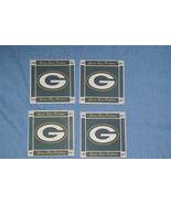 NFL Green Bay Packers Coasters Set of 4 Ceramic and Cork - £19.95 GBP