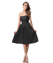 Kivary Women&#39;s Strapless Short Homecoming Prom Dresses Black US 14 - £71.05 GBP