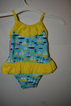 Circo Girls Infant  One Piece Swimsuit Tutu 9 M Or 12 M  NWT UPF 50+Boat... - £10.32 GBP