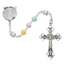 Pearl Rosary, Multi Colored with Sterling Silver Crucifix and Center - £78.99 GBP