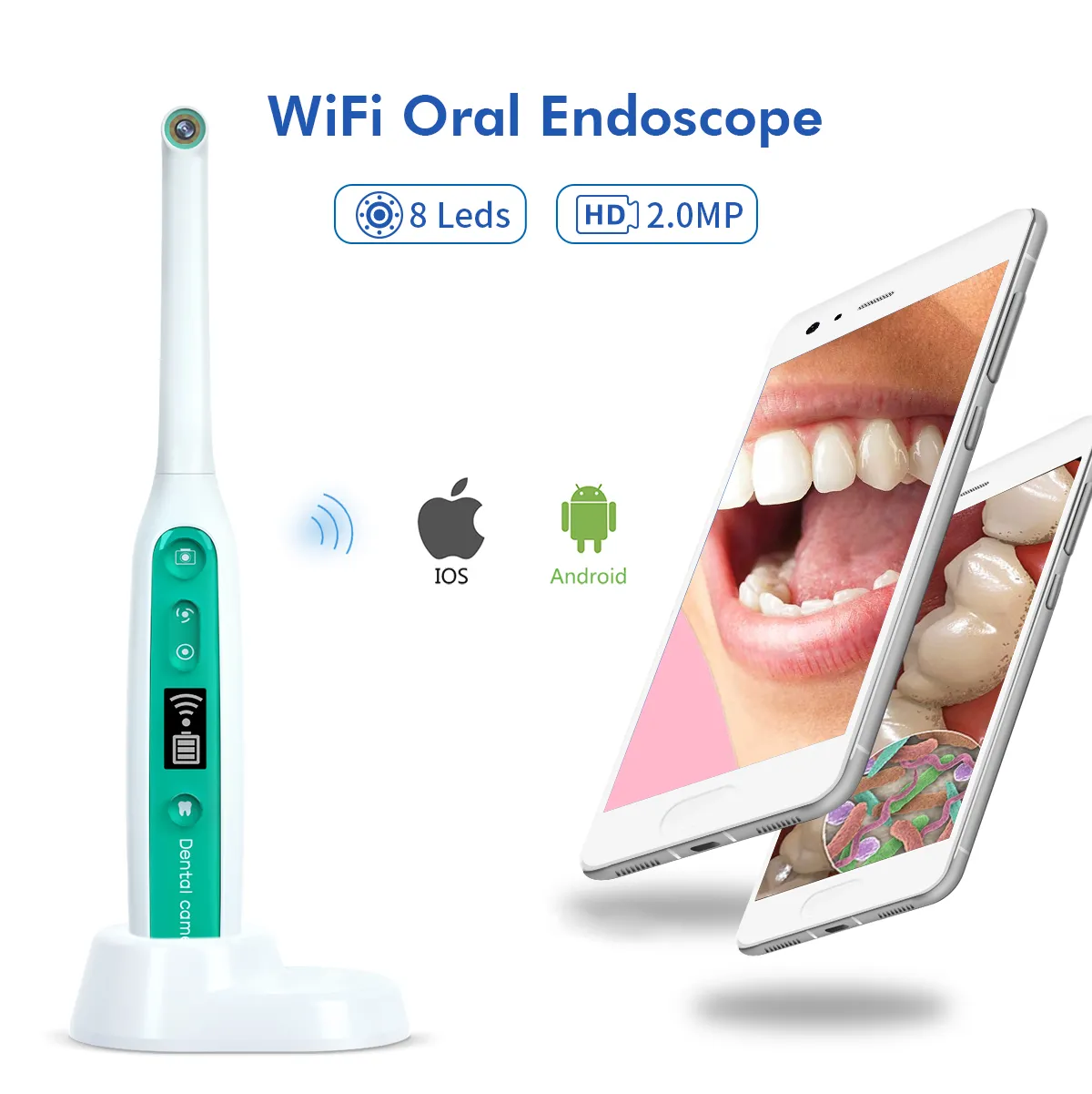 Wifi Oral Endoscope Camara Intraoral Dental Mirror 1080P HD Waterproof Teeth Ins - £156.26 GBP