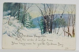 Christmas Greetings Happiness Snow Scene 1916 Jamaica Plain Boston Postcard S8 - £3.91 GBP