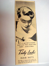 1953 Ad Tidy-Locks Hair Nets Your Hair Must Stay Right - $7.99