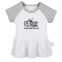 Oh The Places You&#39;ll Go Motorcycle Funny Dresses Newborn Baby Princess Skirts - £9.35 GBP