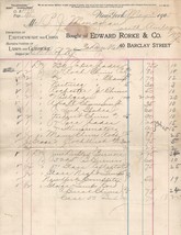 Edward Rorke &amp; Co. Barclay St NY 1905 General Store Sales Receipt ~ P J ... - £19.79 GBP