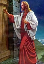 JESUS CHRIST SHEPHARD STANDS KNOCKING ON DOOR CHRISTIAN 13X19 PHOTO - £14.15 GBP