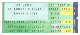 Johnny Hiver Concert Ticket Stub Octobre 19 1985 Ouest Islip New York - £32.66 GBP