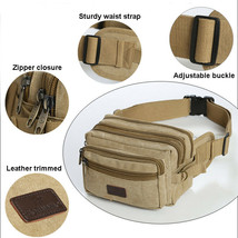 Casual Mens Canvas Fanny Pack Waist Belly Bag Hip Tool Pouch for All Purpose Use - £21.79 GBP