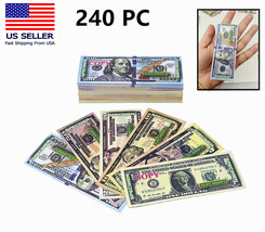 240 PC Educational Play Money Set, Print 1 Side - Bills of 1, 5, 10, 20, 50, 100 - £7.97 GBP