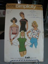 Simplicity 5078 Misses Set of Tops Pattern - Size 12 Bust 34 - $11.58