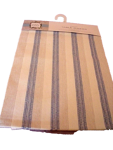 NEW Petal &amp; Stone BLUE &amp; TAN TABLE RUNNER 13&quot; X 72&quot; Fabric STRIPED Cotta... - £15.81 GBP