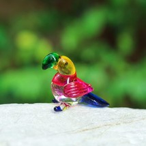 Small Lovely Parrot Miniature Art Glass Figurine, 1 inch x L 2.2 inch x H - $22.01