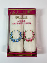 Vintage St. Ramon Se Paris Fine Quality Ladies Handkerchiefs Set of 2 White - £5.87 GBP