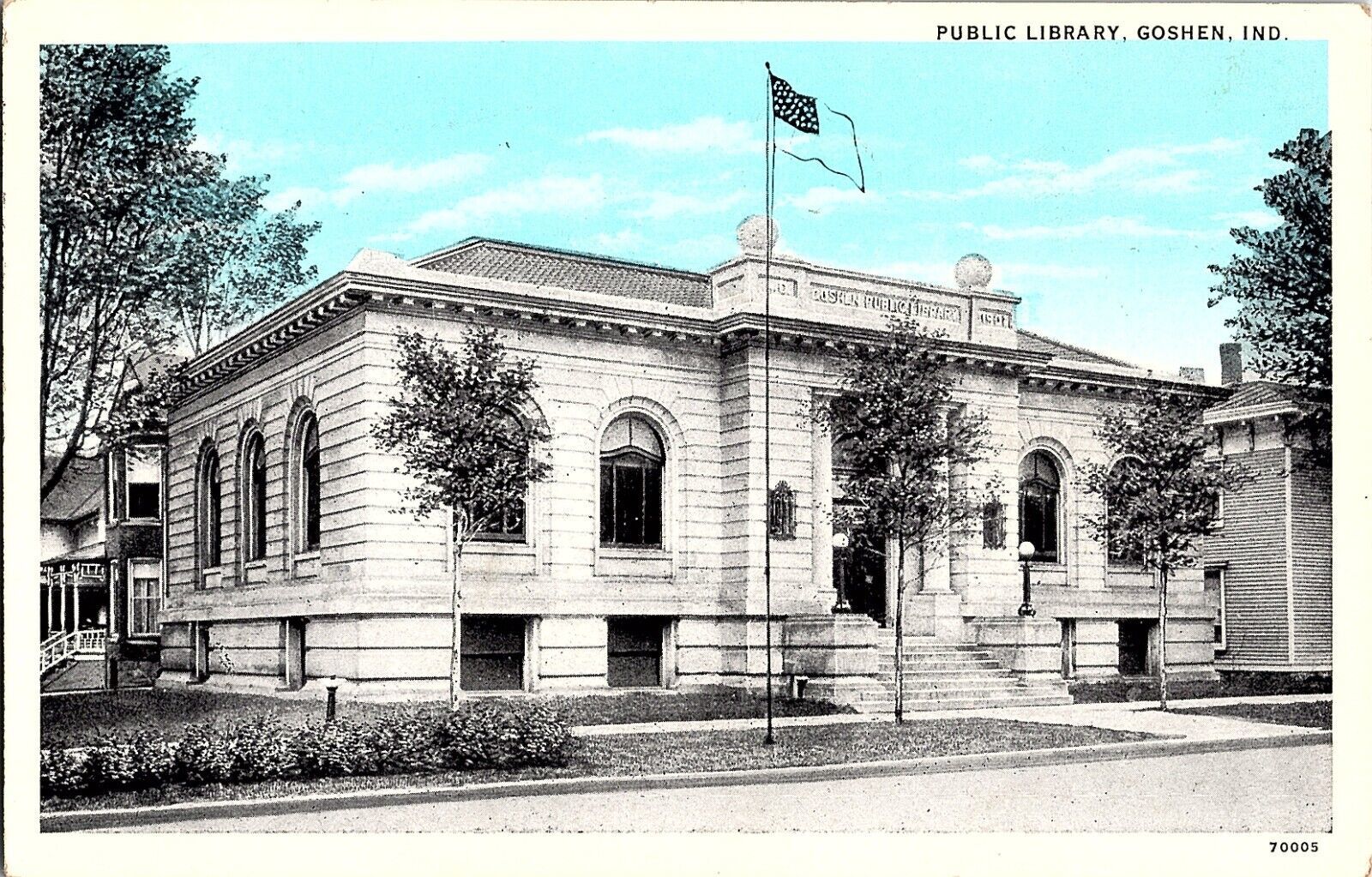 Vintage Postcard Public Library Goshen Indiana Building Posted 1931 Curt Teich - $3.99