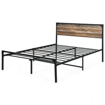 Rustic FarmHome Metal Wood Platform Bed Frame in Full Size - $282.49