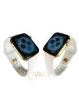 CUSTOM 24K Gold Plated 41MM Apple Watch SERIES 7 With White Sport Band G... - £1,135.69 GBP