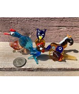 Lot 5 VTG Miniature Blown Glass Murano Style Animals Owl Chicken Horse  - £15.69 GBP