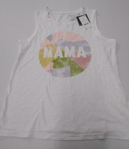 Women&#39;s Mama Watercolor Graphic Print Sleeveless Tank Top - White Size Medium - £7.01 GBP