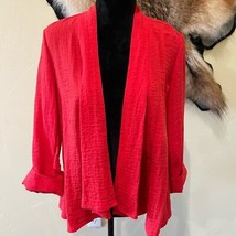 Chico’s Red Open Front Jacket - $28.58