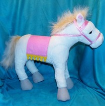 Retired 2008 Pottery Barn Kids White Horse Plush Pink Saddle for 18in AG Dolls - £62.94 GBP
