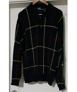Men&#39;s Polo Ralph Lauren Tartan Plaid 2 Button Collared Sweater XL Hong K... - $46.20 CAD