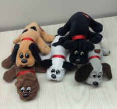 Tonka 1986 vintage Pound Puppies lot 5 small plush black white brown dog... - £19.60 GBP