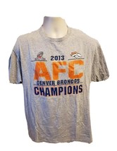 2013 AFC Champions Denver Broncos Adult Large Gray TShirt - £11.84 GBP