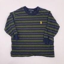 Ralph Lauren Green Blue Yellow Stripe Long Sleeve 3-6 Month - £7.64 GBP