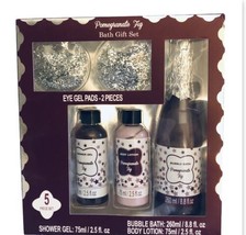 Pomegranate Fig Bath Set 5 Pc Gift Eye Pads Shower Gel Lotion Bubble Bat... - $19.96