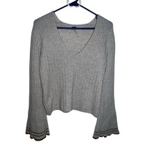 Free People Womens Gray May Morning Wool Blend Bell Sleeve Sweater Size ... - $16.07